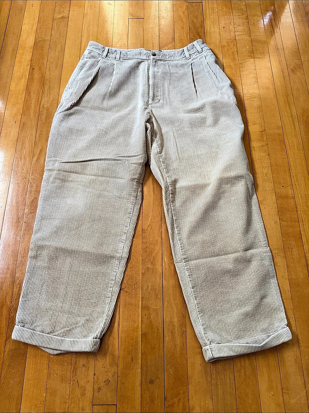 Chaps Ralph Lauren tan pleated wide wale Corduroy pants men’s 36x30